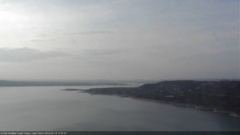 Lake Travis webcam, February 18, 2018 4:25 PM CT