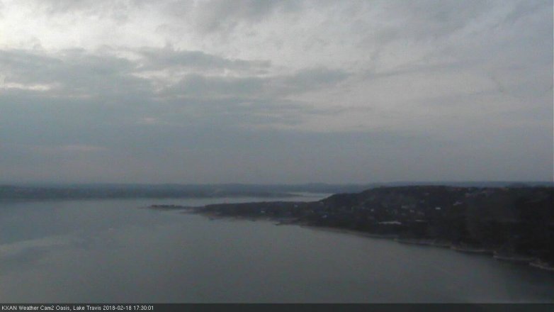 Lake Travis webcam, February 18, 2018 4:35 PM CT