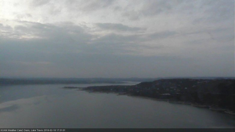 Lake Travis webcam, February 18, 2018 5:00 PM CT