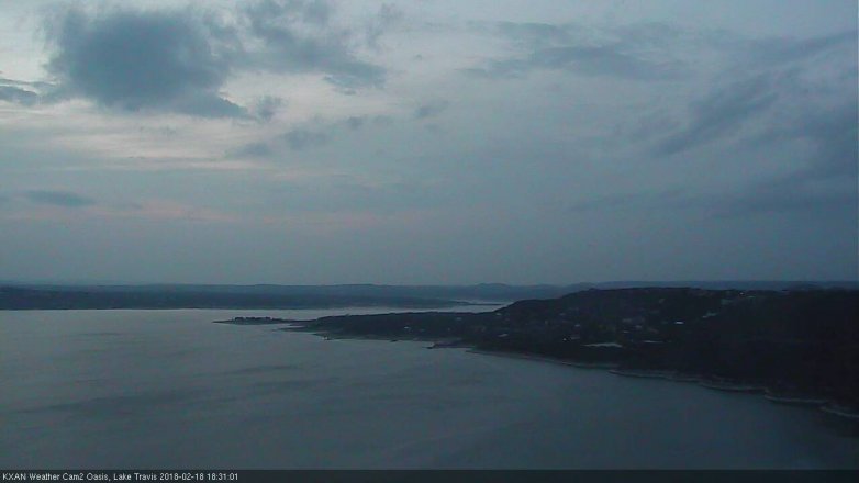 Lake Travis webcam, February 18, 2018 5:55 PM CT