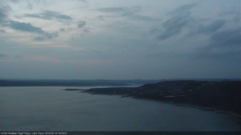 Lake Travis webcam, February 18, 2018 6:00 PM CT