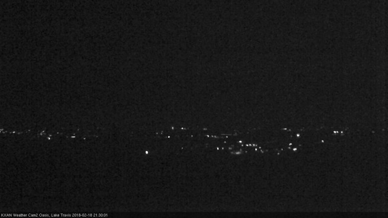 Lake Travis webcam, February 18, 2018 8:50 PM CT