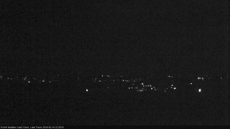 Lake Travis webcam, February 18, 2018 9:40 PM CT