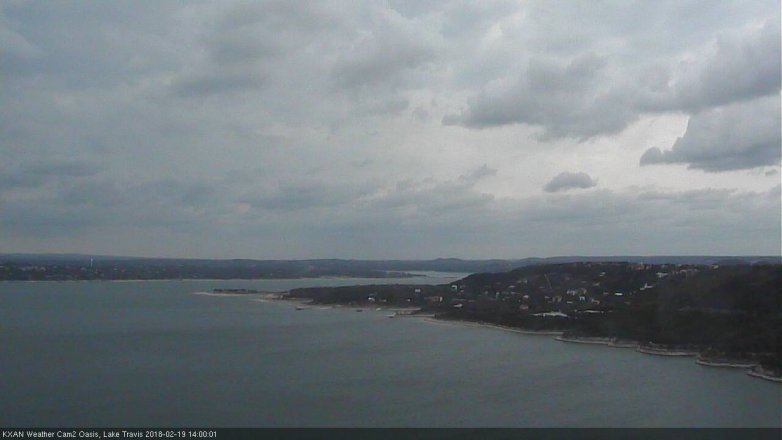 Lake Travis webcam, February 19, 2018 1:20 PM CT