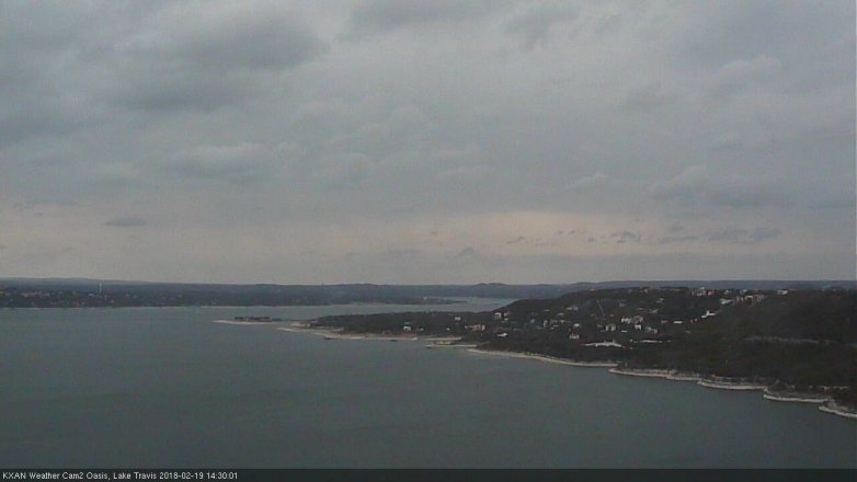 Lake Travis webcam, February 19, 2018 1:35 PM CT