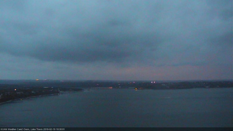 Lake Travis webcam, February 19, 2018 5:45 PM CT