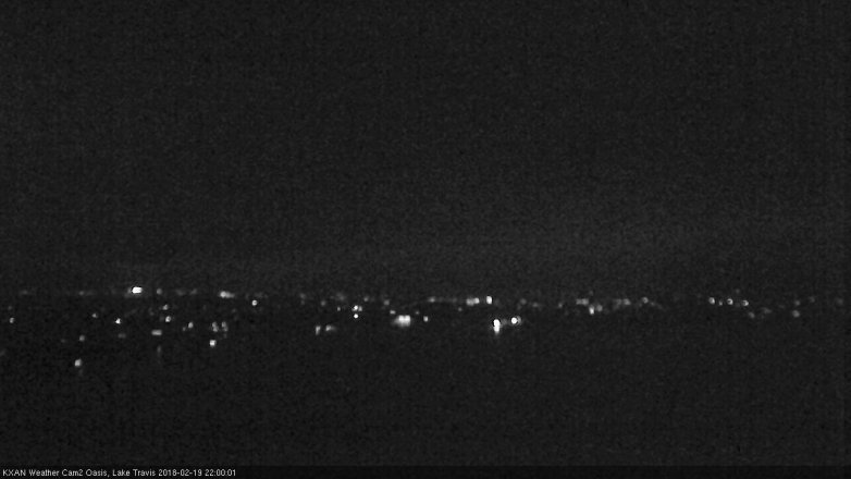 Lake Travis webcam, February 19, 2018 9:25 PM CT