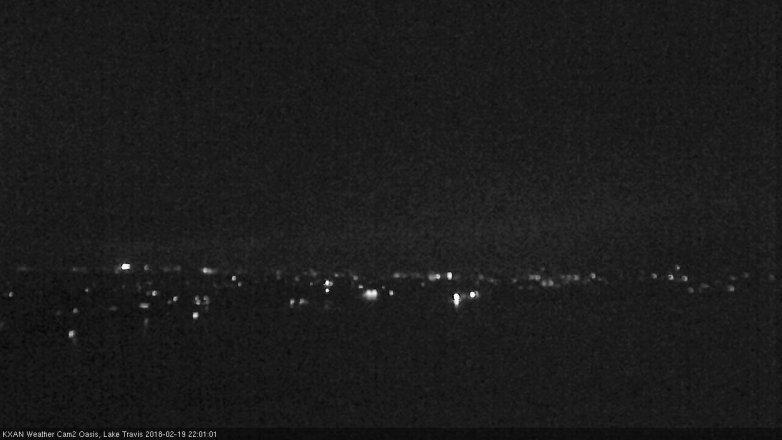 Lake Travis webcam, February 19, 2018 9:30 PM CT