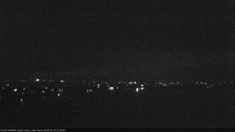 Lake Travis webcam, February 19, 2018 9:45 PM CT