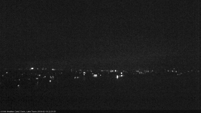 Lake Travis webcam, February 19, 2018 9:50 PM CT