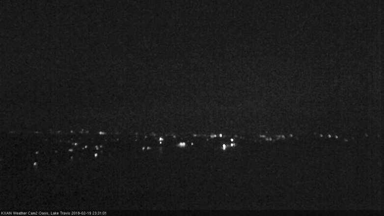 Lake Travis webcam, February 19, 2018 11:00 PM CT