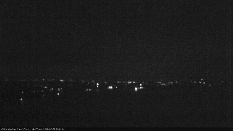 Lake Travis webcam, February 19, 2018 11:20 PM CT
