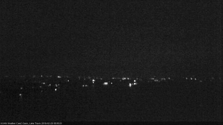 Lake Travis webcam, February 19, 2018 11:30 PM CT