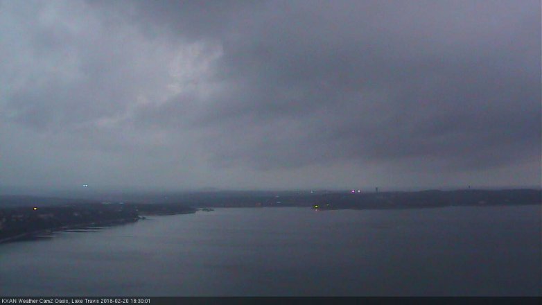 Lake Travis webcam, February 20, 2018 5:35 PM CT