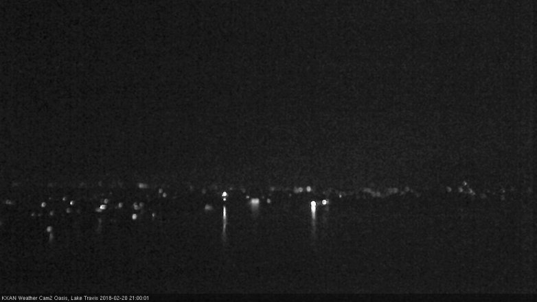 Lake Travis webcam, February 20, 2018 8:15 PM CT
