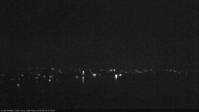 Lake Travis webcam, February 20, 2018 9:00 PM CT