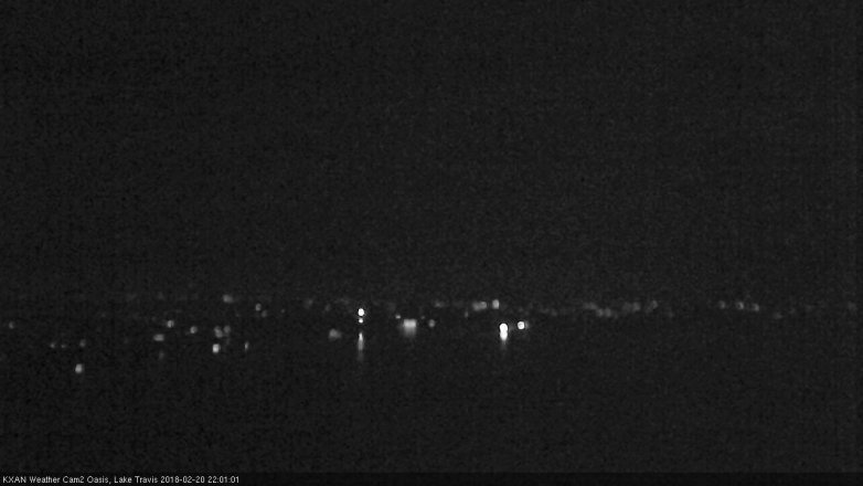 Lake Travis webcam, February 20, 2018 9:15 PM CT