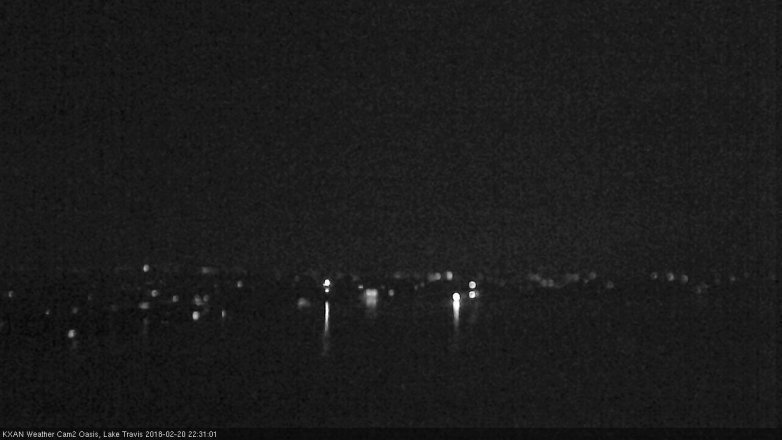 Lake Travis webcam, February 20, 2018 9:40 PM CT