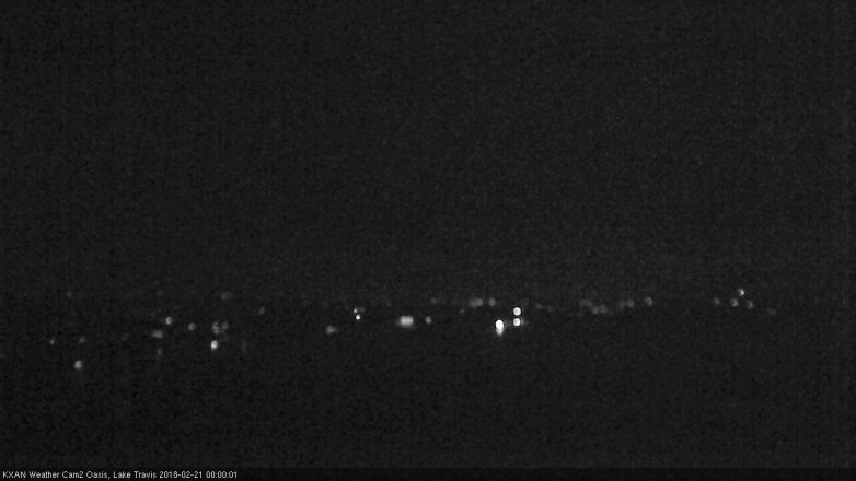 Lake Travis webcam, February 20, 2018 11:25 PM CT
