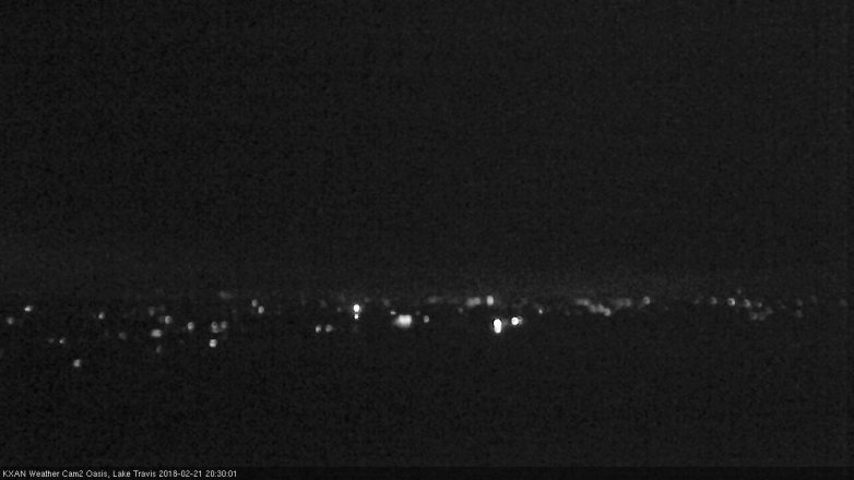 Lake Travis webcam, February 21, 2018 8:00 PM CT