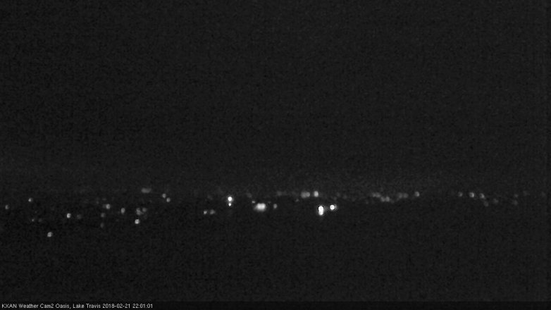 Lake Travis webcam, February 21, 2018 9:30 PM CT