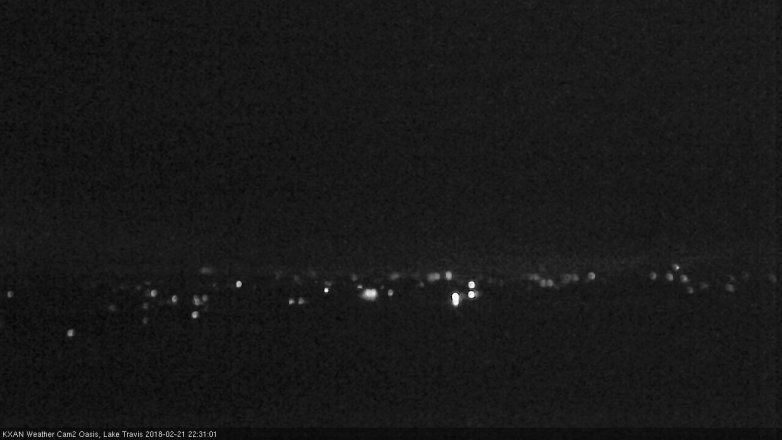 Lake Travis webcam, February 21, 2018 10:00 PM CT