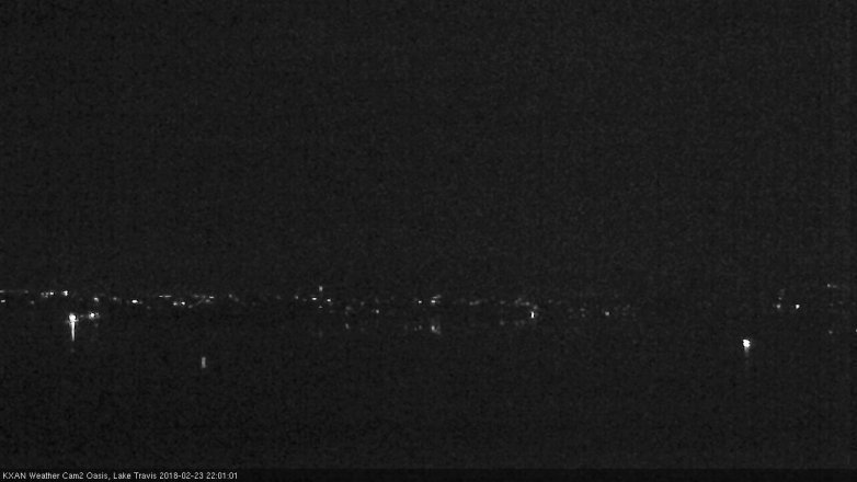 Lake Travis webcam, February 23, 2018 9:05 PM CT