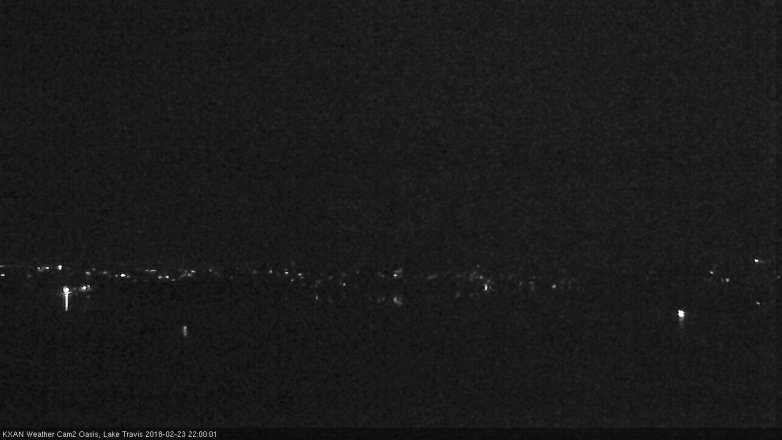 Lake Travis webcam, February 23, 2018 9:15 PM CT