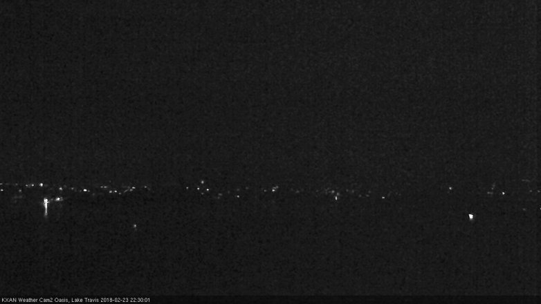 Lake Travis webcam, February 23, 2018 10:00 PM CT
