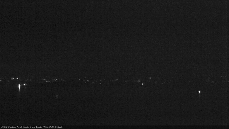 Lake Travis webcam, February 23, 2018 10:10 PM CT