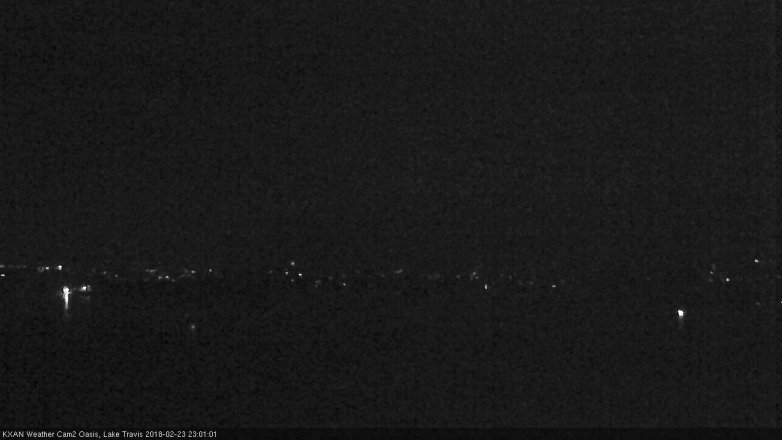 Lake Travis webcam, February 23, 2018 10:30 PM CT