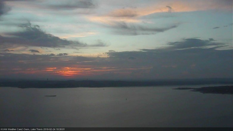 Lake Travis webcam, February 24, 2018 6:00 PM CT