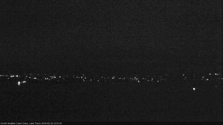 Lake Travis webcam, February 24, 2018 9:30 PM CT