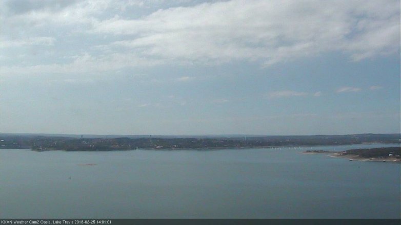 Lake Travis webcam, February 25, 2018 1:15 PM CT