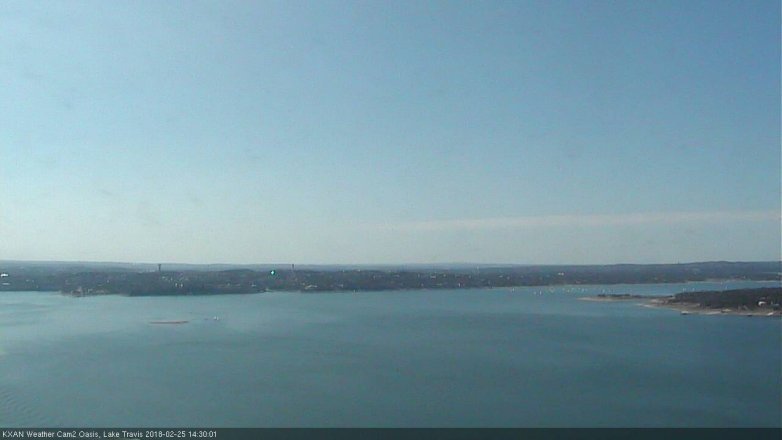 Lake Travis webcam, February 25, 2018 1:40 PM CT