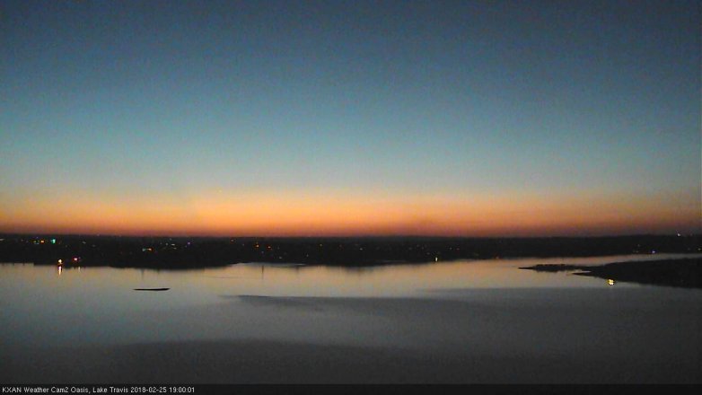 Lake Travis webcam, February 25, 2018 6:20 PM CT