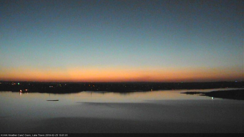 Lake Travis webcam, February 25, 2018 6:30 PM CT
