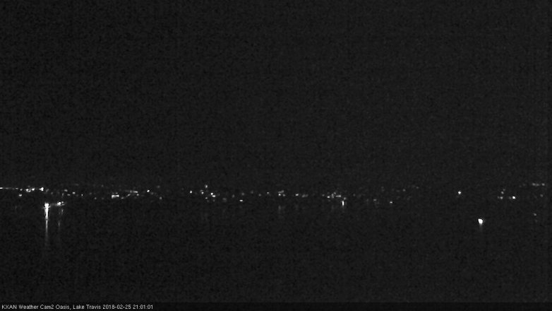 Lake Travis webcam, February 25, 2018 8:30 PM CT