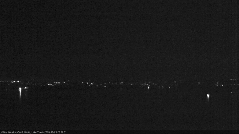 Lake Travis webcam, February 25, 2018 9:15 PM CT