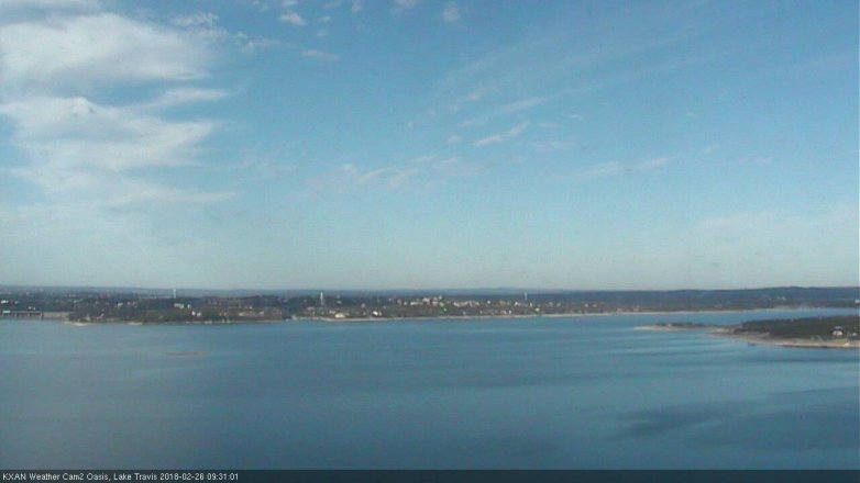 Lake Travis webcam, February 26, 2018 9:00 AM CT