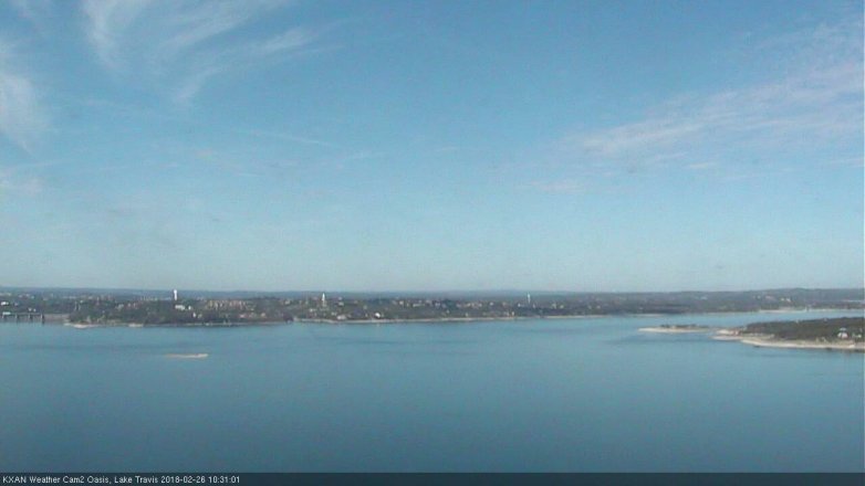 Lake Travis webcam, February 26, 2018 9:40 AM CT