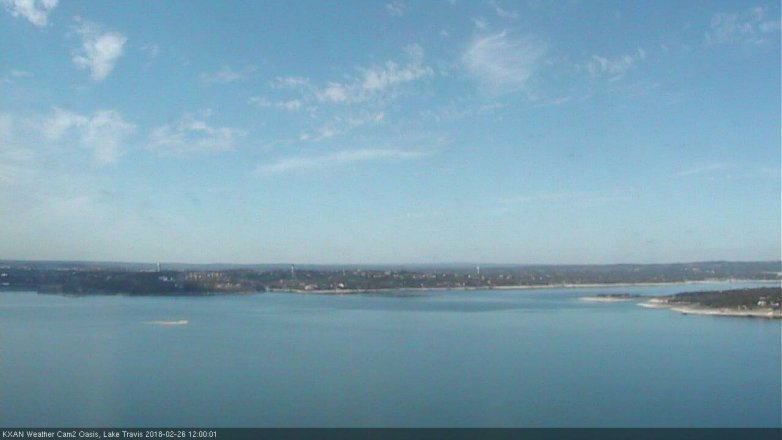 Lake Travis webcam, February 26, 2018 11:30 AM CT