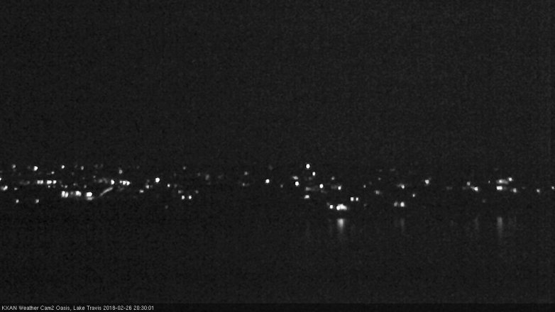 Lake Travis webcam, February 26, 2018 8:00 PM CT