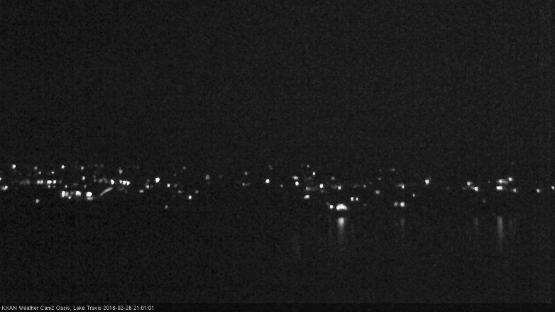 Lake Travis webcam, February 26, 2018 8:30 PM CT