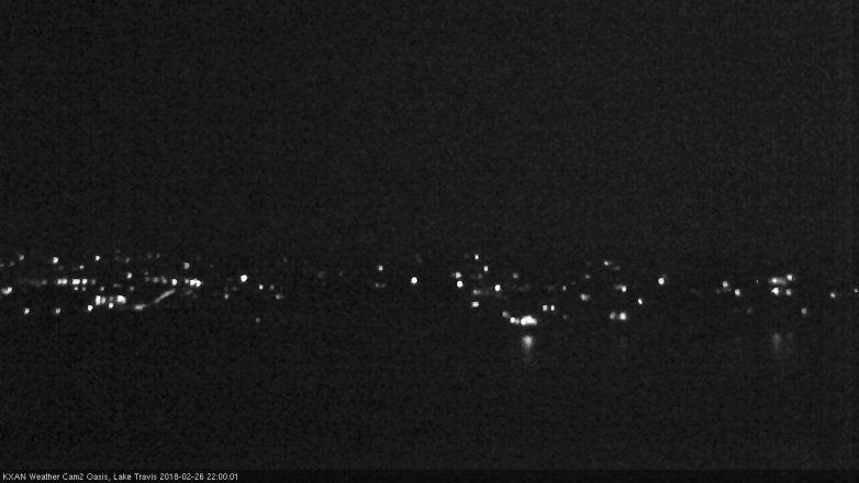 Lake Travis webcam, February 26, 2018 9:20 PM CT