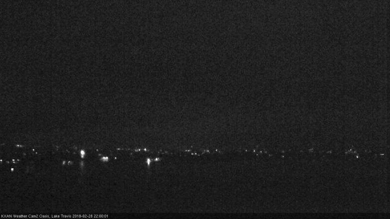 Lake Travis webcam, February 28, 2018 9:30 PM CT