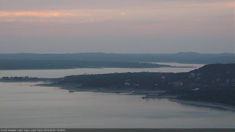 Lake Travis webcam, March 1, 2018 5:50 PM CT