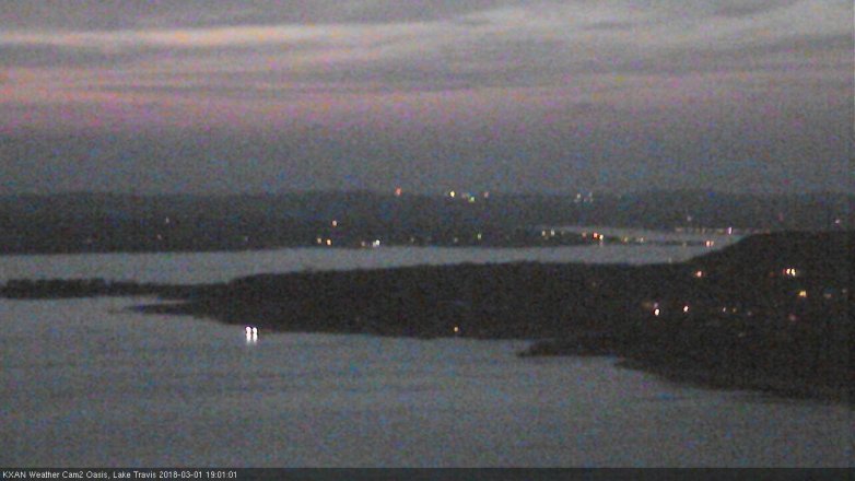 Lake Travis webcam, March 1, 2018 6:30 PM CT