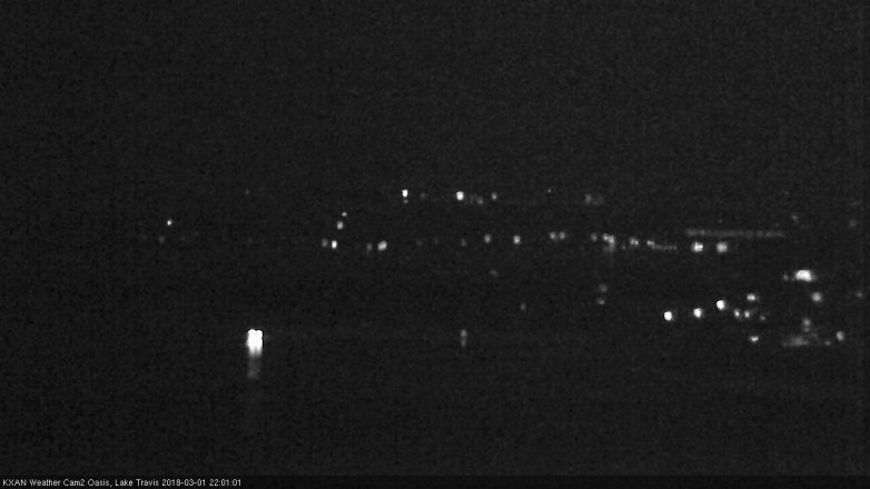 Lake Travis webcam, March 1, 2018 9:05 PM CT