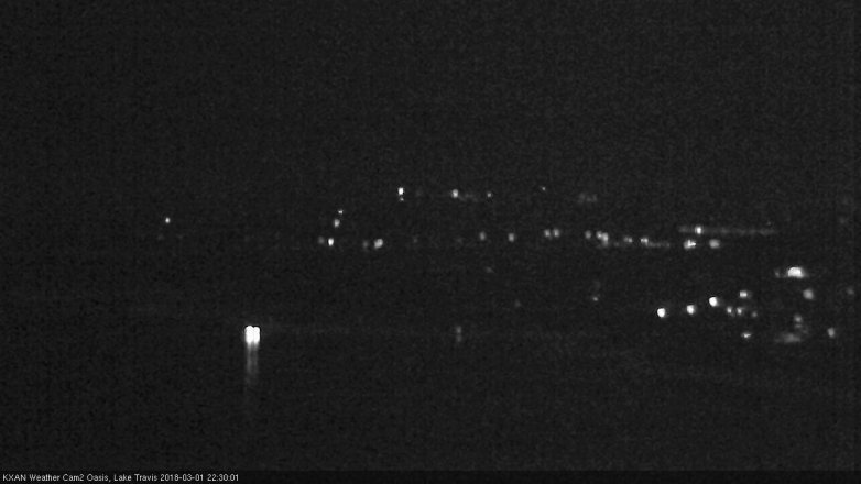 Lake Travis webcam, March 1, 2018 10:00 PM CT